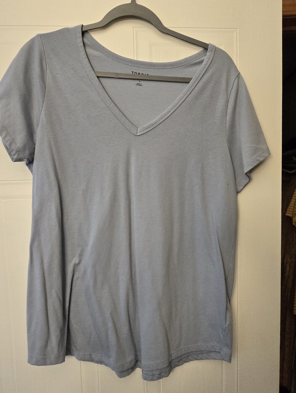 torrid Pale Blue V-Neck Short Sleeve Tee